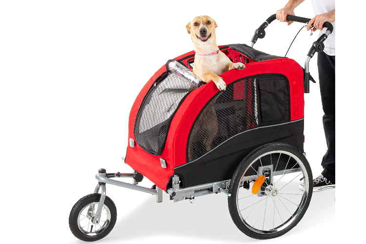Red bike pet stroller