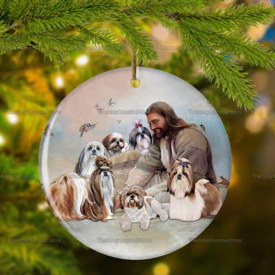 Jesus with Shih Tzu ornament